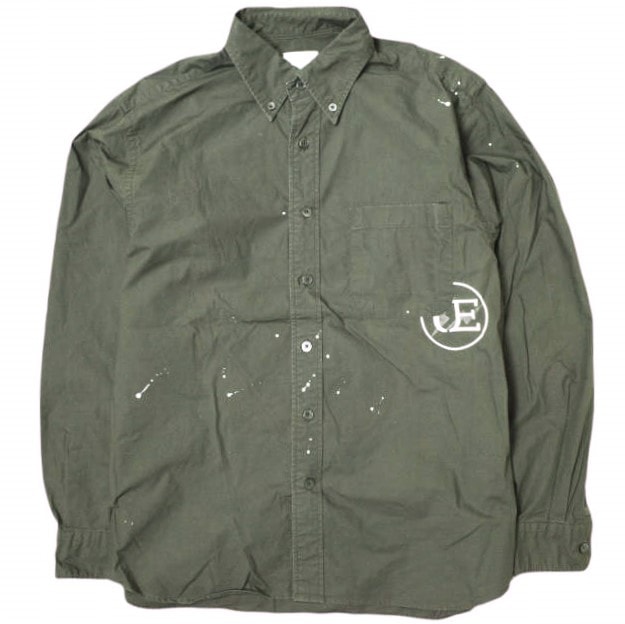 uniform experiment ユニフォームエクスペリメント 21SS 日本製 DRIPPING BIG B.D SHIRT ペンキドリップビッグBDシャツ UE-210031 1 チャコールグレー 長袖 トップス g21971