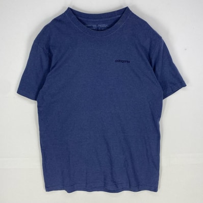 古着 パタゴニア patagonia 半袖Tシャツ クルーネック アウトドア ショートスリーブ XL ネイビー系 プリント メンズ