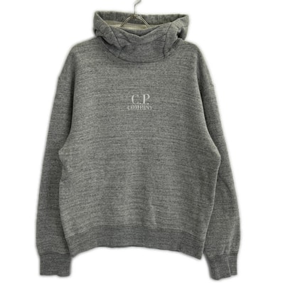 シーピーカンパニー 24AW グレー ロゴ フリース フーデッド スウェット パーカー L