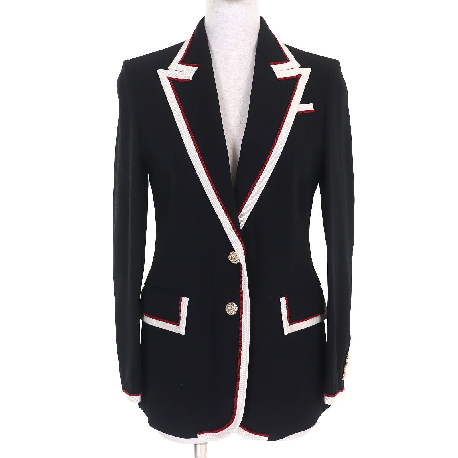 グッチ 裏地チェーンベルト柄 テーラードジャケット 38 523859