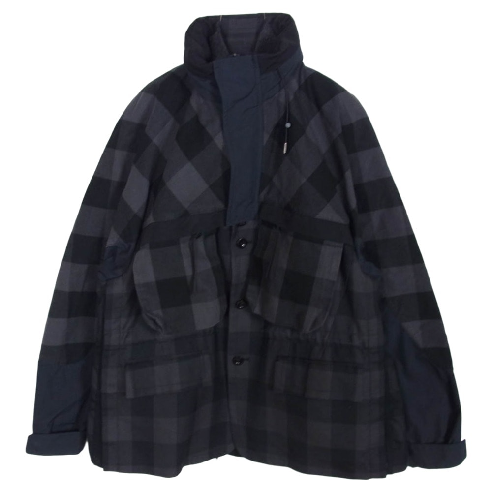 Sacai サカイ ジャケット 22SS 22-02698M バッファローチェック ブルゾン ジャケット ブラック系 2【中古】