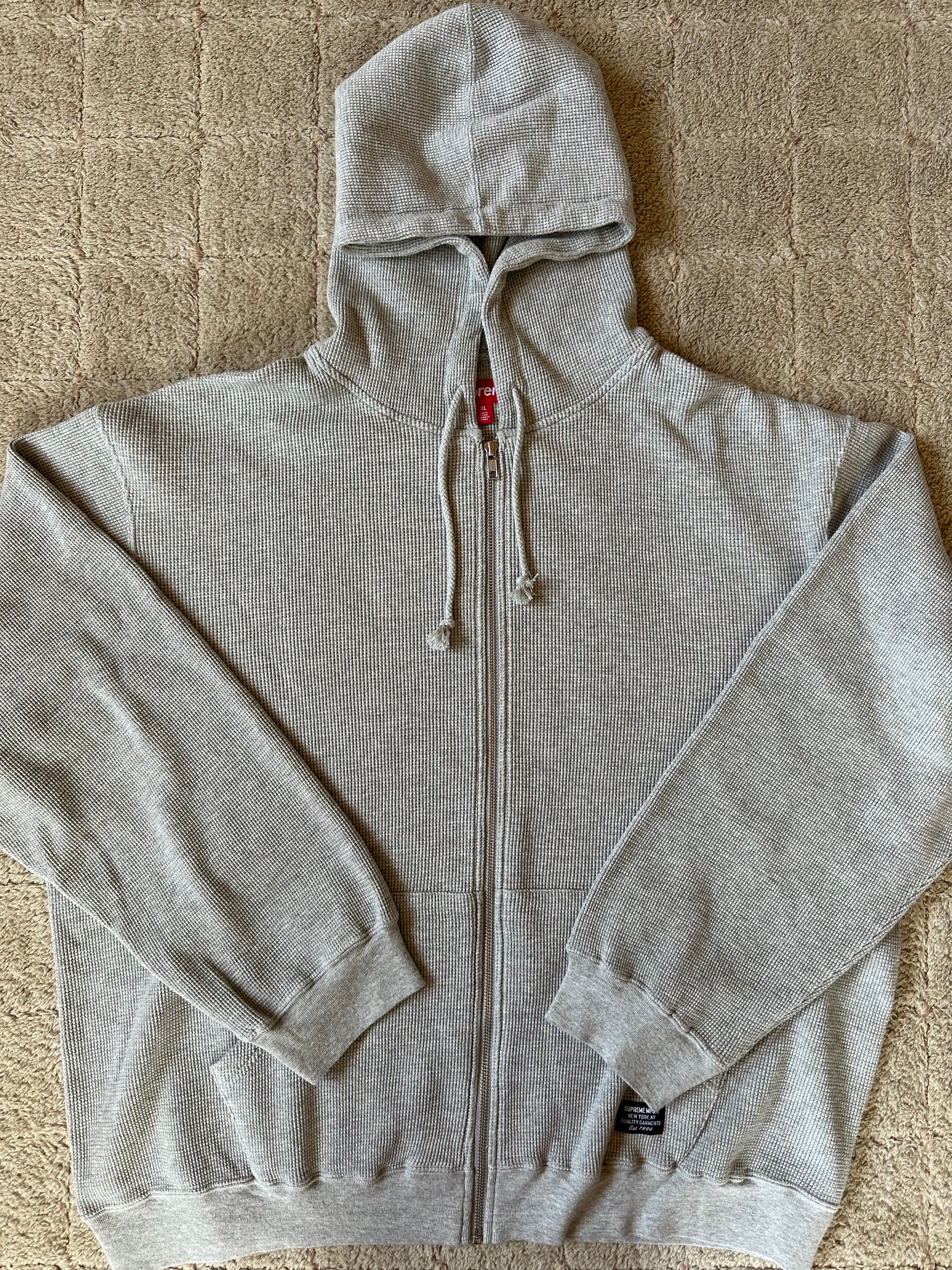 Supreme Hooded Zip Up Thermal "Heather Grey"