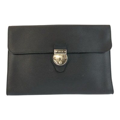 美品 GUCCI グッチ ブラック 黒 シルバー金具 レザー クラッチバッグ セカンドバッグ 604679 【中古】