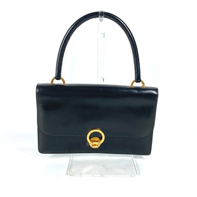 エルメス HERMES リング ドゥ ヴィンテージ カバン ハンドバッグ フラップ ショルダーバッグ ボックスカーフ ブラック