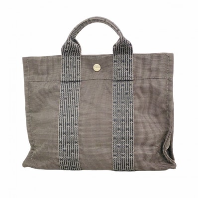 【6fa1414-k】エルメス ハンドバッグ エールラインPM キャンバス グレー シルバー金具【中古】メンズ レディース ユニセックス