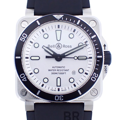 Bell&Ross ベル&ロス ダイバー ホワイト BR0392-D-WH-ST/SRB メンズ 腕時計