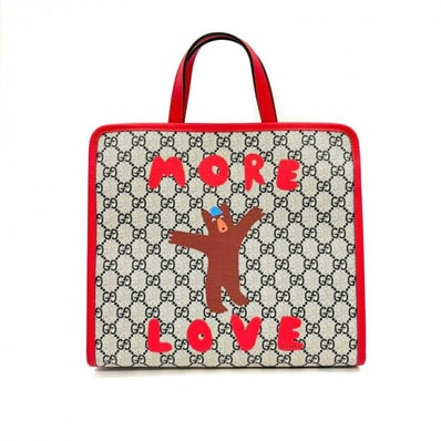 【極美品】GUCCI グッチ チルドレンズ プリント GG トートバッグ ハンドバッグ More Love ベア 605614 イタリア製 鑑定済み 正規品 グッチ