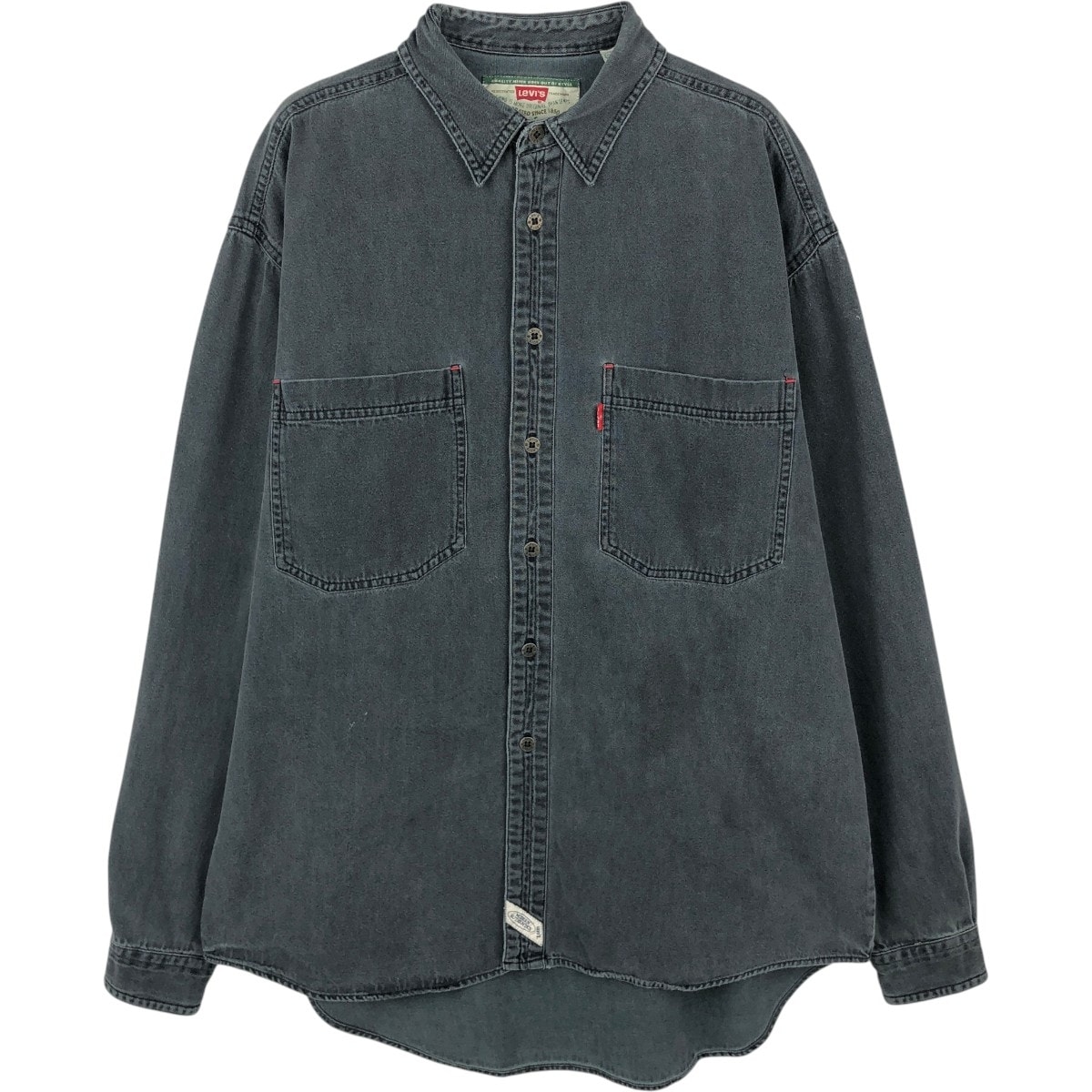 古着 90年代 リーバイス Levi's 長袖 ブラックデニムシャツ メンズM相当 ヴィンテージ/eaa666226