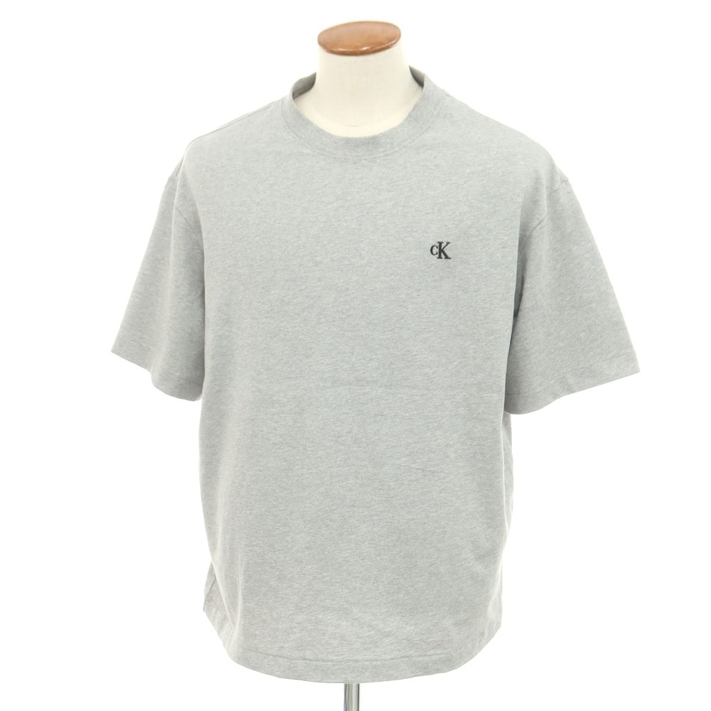 【中古】カルバンクラインジーンズ Calvin klein Jeans コットン クルーネック 半袖Tシャツ グレー【サイズM】【メンズ】