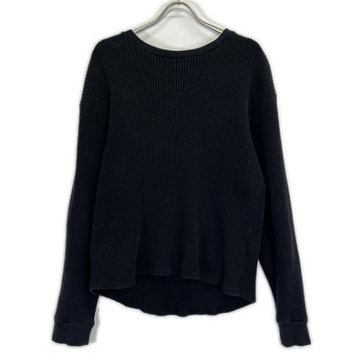アベイシングエイプ ブラック ワッフル L/S ニットプルオーバー M