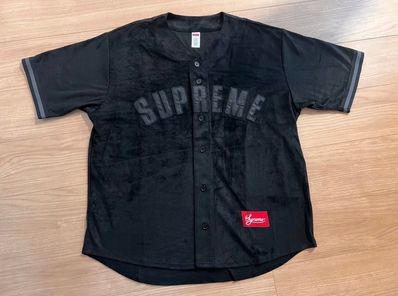 Supreme Ultrasuede Mesh Baseball Jersey "Black"