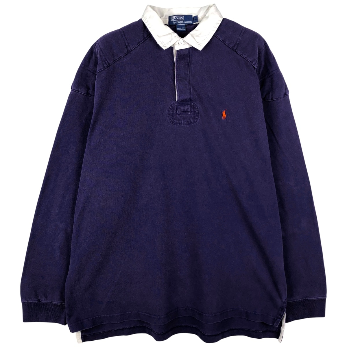 古着 ラルフローレン Ralph Lauren POLO by Ralph Lauren 長袖 ラガーシャツ メンズL相当/eaa459518