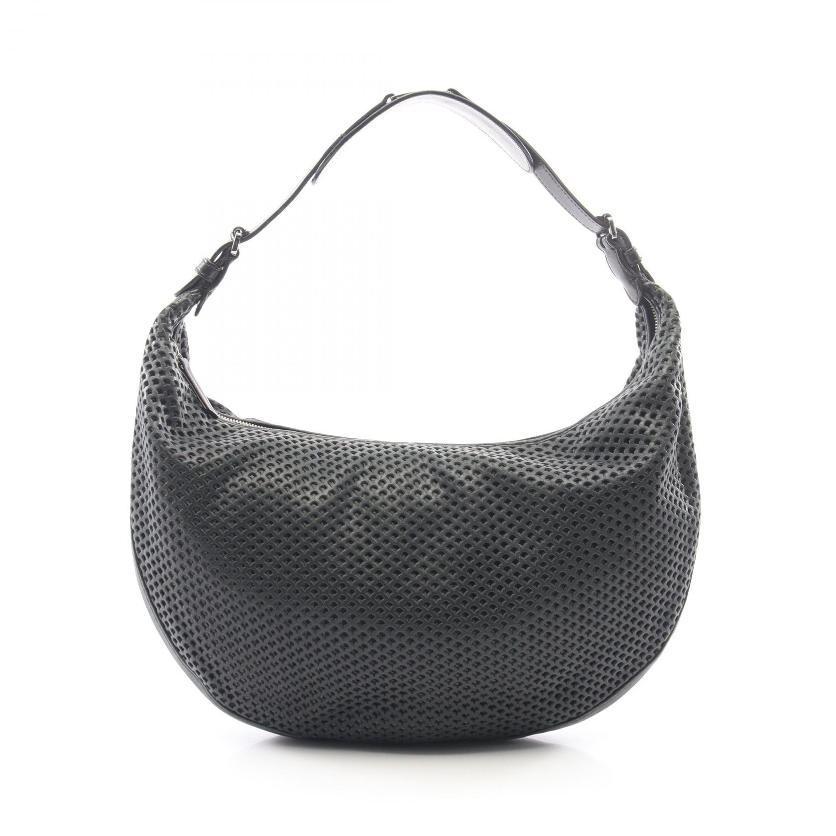 ディオール Dior メッシュ ホーボーバッグ ショルダーバッグ バッグ レザー レディース ブラック系 【中古】