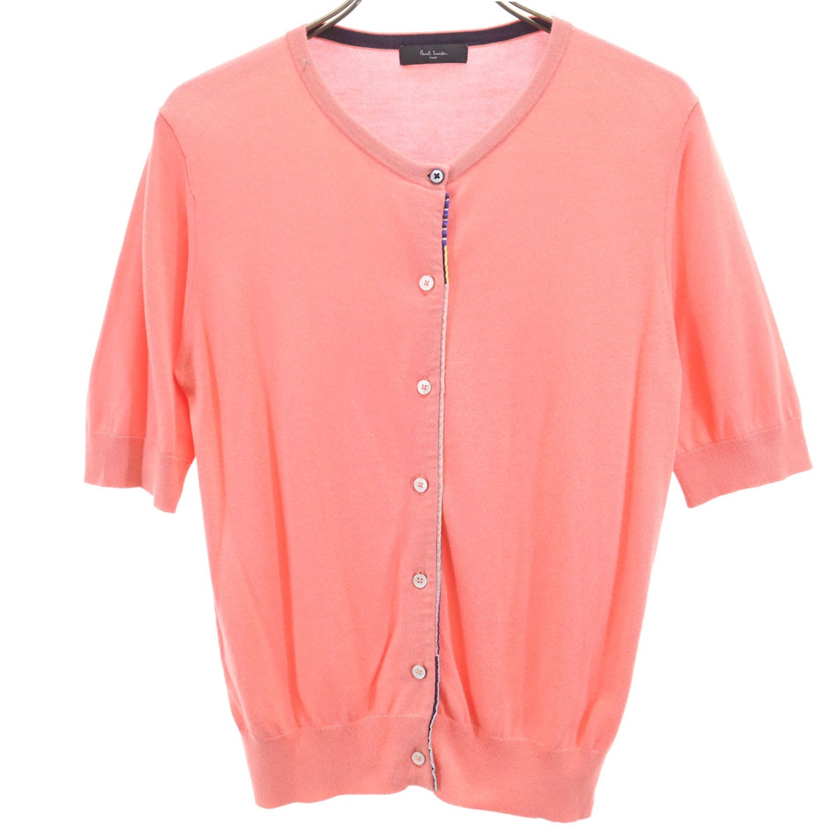 Paul Smith ポールスミス 半袖 ニット カーディガン M ピンク