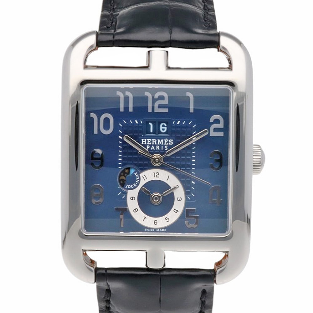 エルメス ケープコッド GMT 腕時計 時計 ステンレススチール CD6.910 自動巻き 磨き直し済 メンズ 1年保証 HERMES 中古