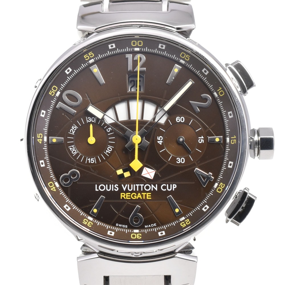 ルイ・ヴィトン LOUIS VUITTON Q1021 タンブール クロノ レガッタ ヴィトンカップ 自動巻き メンズ 美品 J#144761