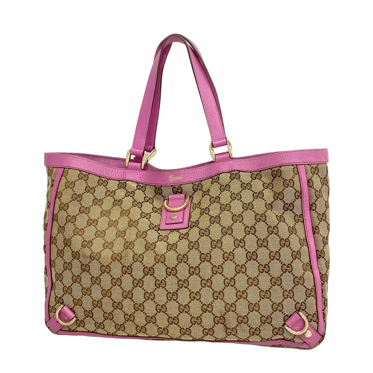 【6dc3200】グッチ トートバッグ GGキャンバス/アビー 141472 キャンバス ブラウン パープル シャンパンゴールド金具【中古】レディース