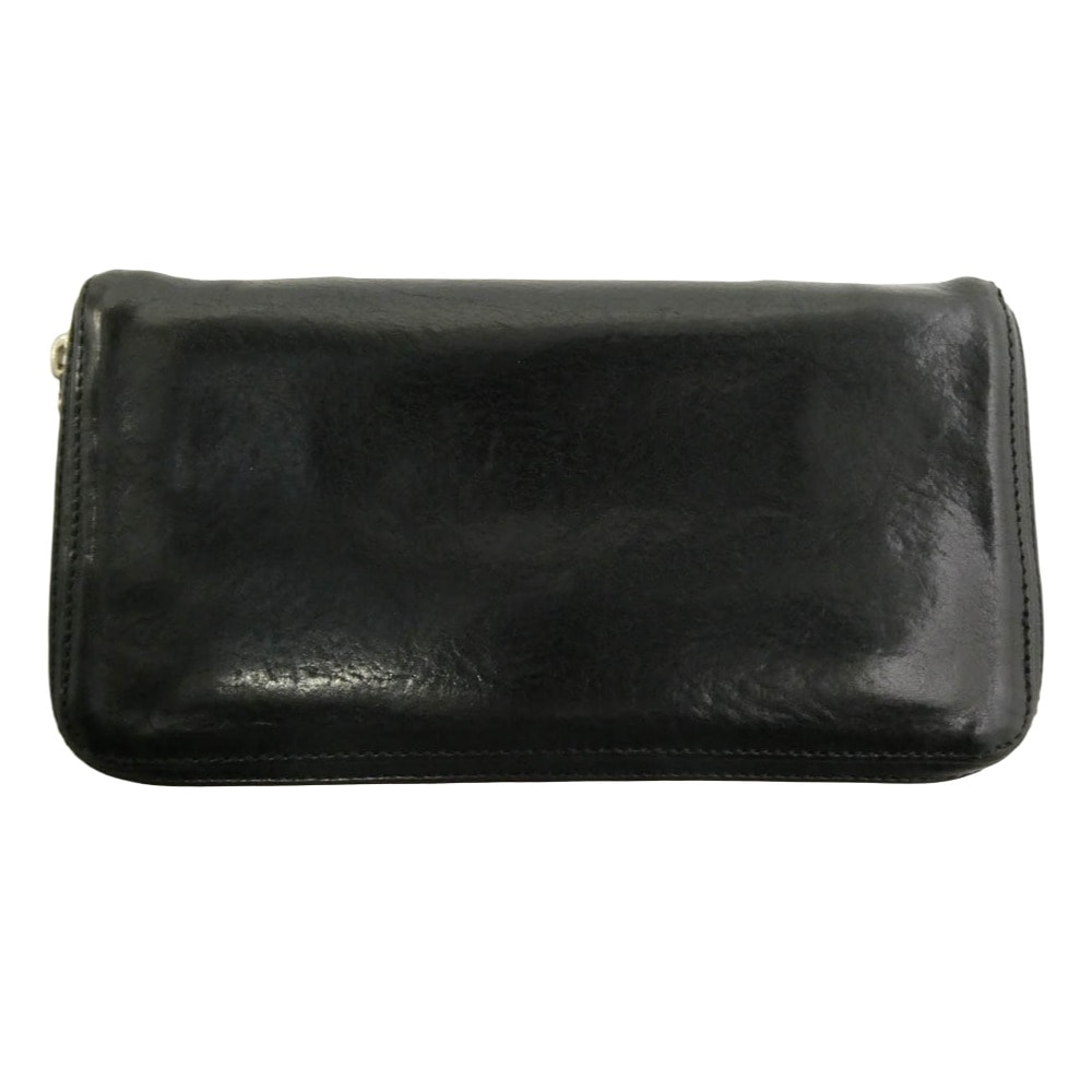 CHROME HEARTS クロムハーツ(原本有) REC F ZIP PLANE プレーン ラウンドジップ ダガージップ レザーウォレット 財布 ブラック系【中古】