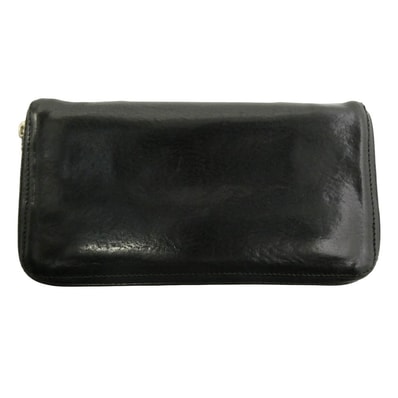 CHROME HEARTS クロムハーツ(原本有) REC F ZIP PLANE プレーン ラウンドジップ ダガージップ レザーウォレット 財布 ブラック系【中古】