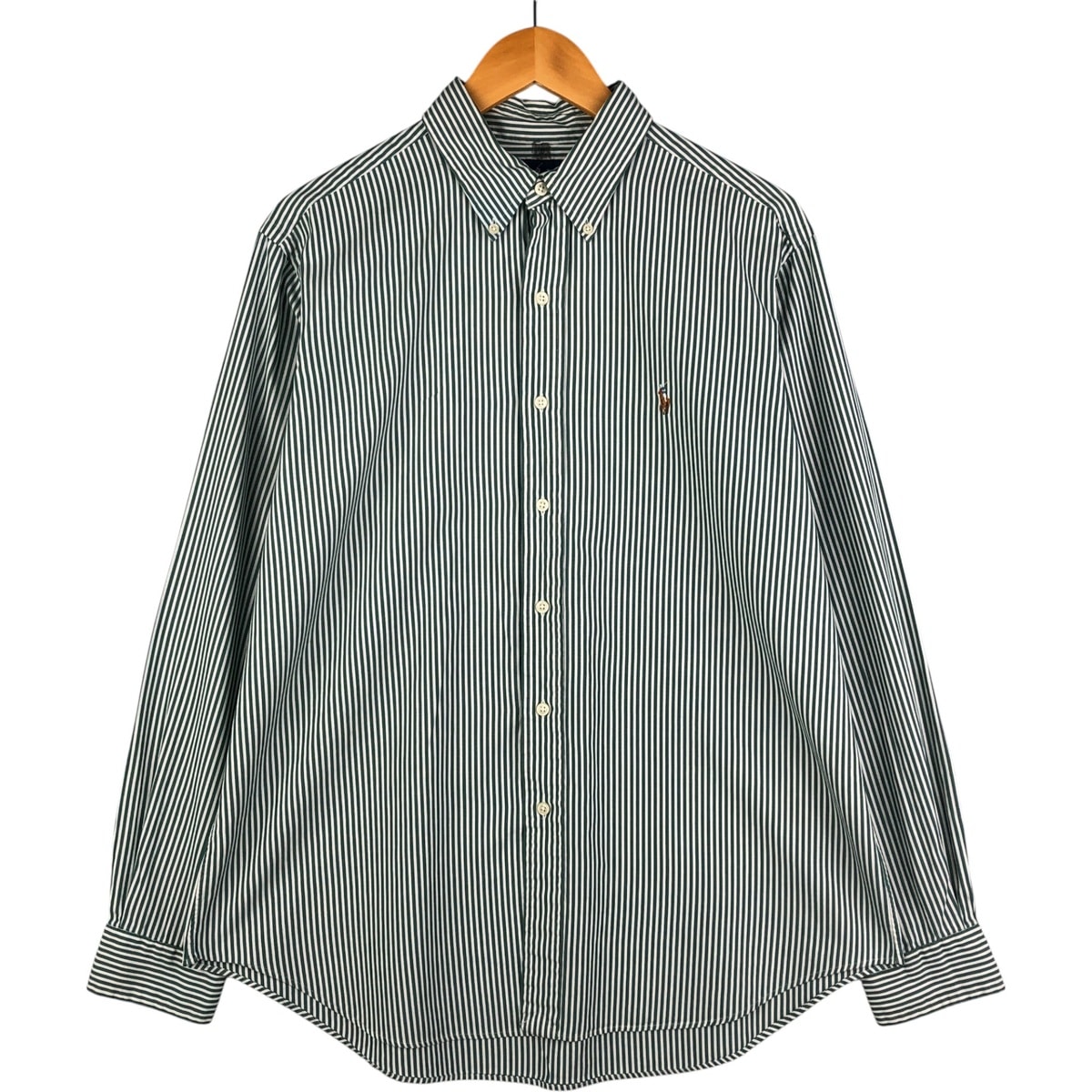 古着 ラルフローレン Ralph Lauren CLASSIC FIT クラシックフィット 長袖 ボタンダウンストライプシャツ メンズL相当/eaa590779