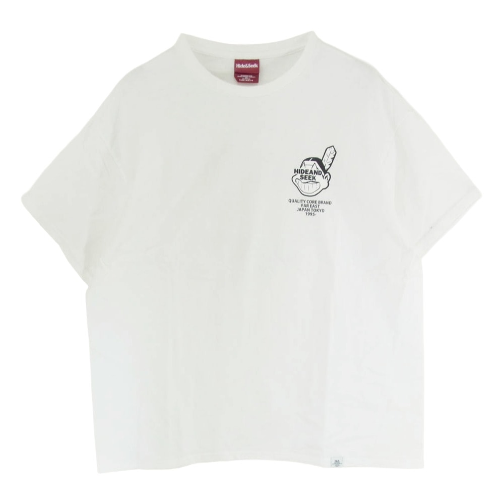HideandSeek ハイドアンドシーク Tシャツ フロント バック ロゴ プリント ショートスリーブ Tシャツ 半袖カットソー ホワイト系 XL【中古】