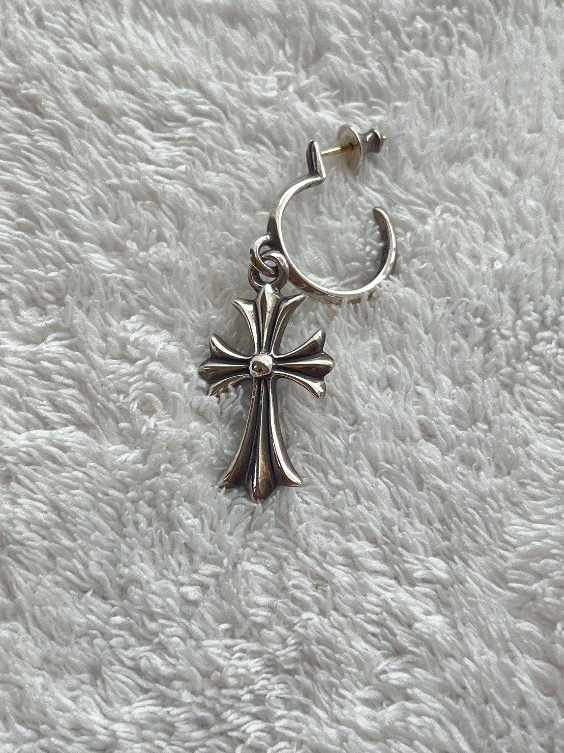 Chrome Hearts Hoop CH Cross Earrings "Silver"