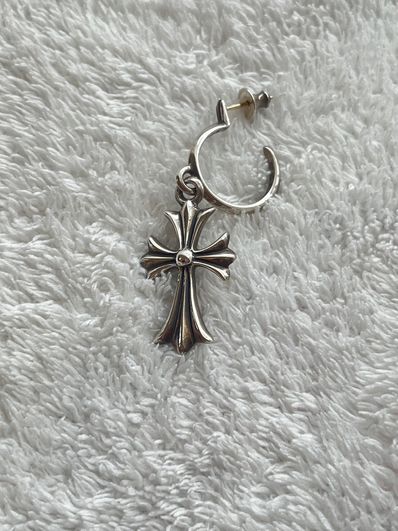 Chrome Hearts Hoop CH Cross Earrings "Silver"
