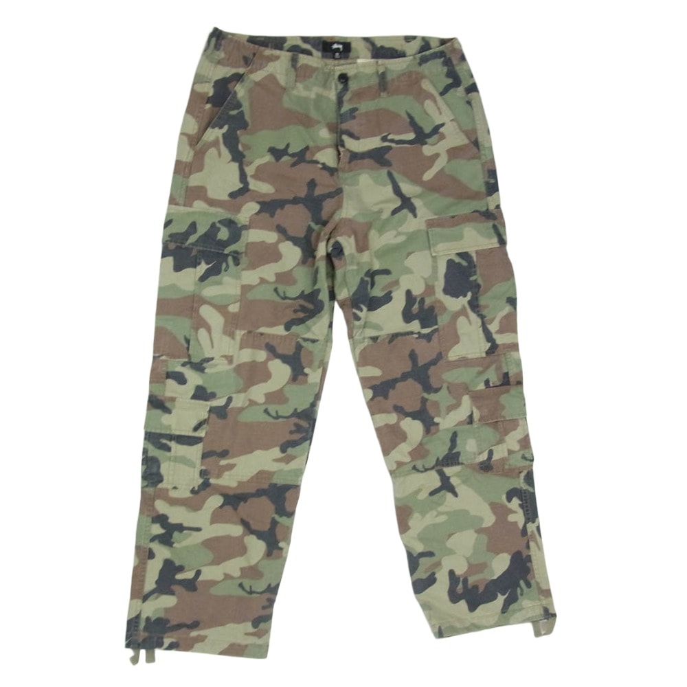 STUSSY ステューシー パンツ 116586 RIPSTOP SURPLUS CARGO PANT カモ柄 迷彩 カーゴパンツ カーキ系 32【中古】