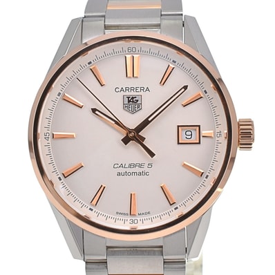 値下 タグホイヤー TAG HEUER WAR215D.BD0784 カレラ キャリバー5 デイト SS/RG 自動巻き メンズ 良品 □#139141