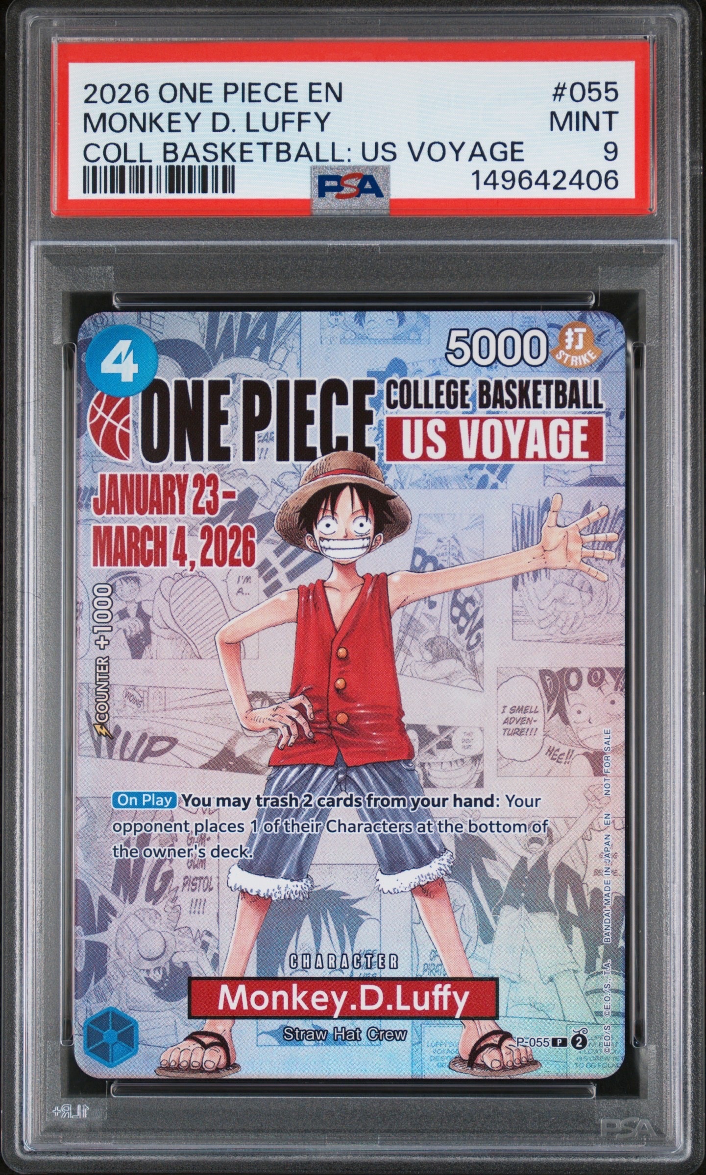 PSA10】モンキー・D・ルフィ：P (開封済) [P-055]【英語版