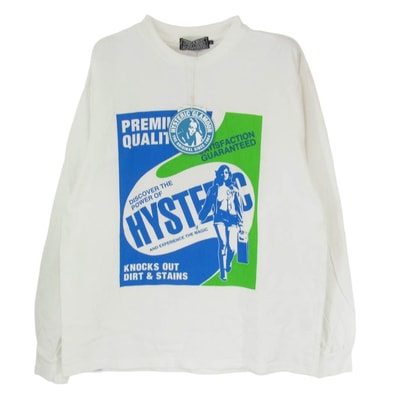 HYSTERIC GLAMOUR ヒステリックグラマー Tシャツ 25AW 02253CL11 HYSTERIC DETERGENT 長袖 Tシャツ ホワイト系 L【美品】【中古】