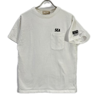 ウィンダンシ― WDS-O-ESPG-25-Q3-CS-01 ホワイト コットン SEA刺繍 PIGMENT POCKET TEE S
