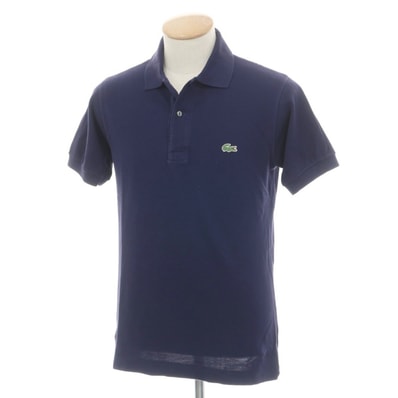 【中古】ラコステ LACOSTE 鹿の子コットン 半袖ポロシャツ ライトネイビー【サイズ2】【メンズ】