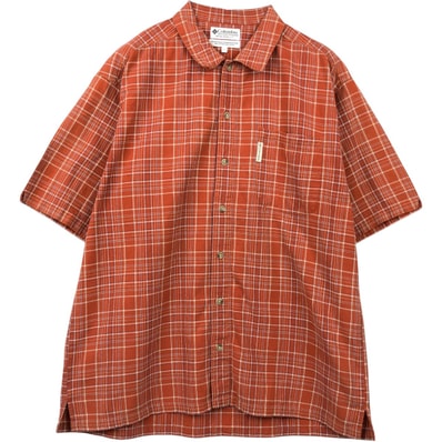 古着 90~00年代 コロンビア Columbia 半袖 コットン チェックシャツ ボックスシャツ メンズL相当/eaa655910