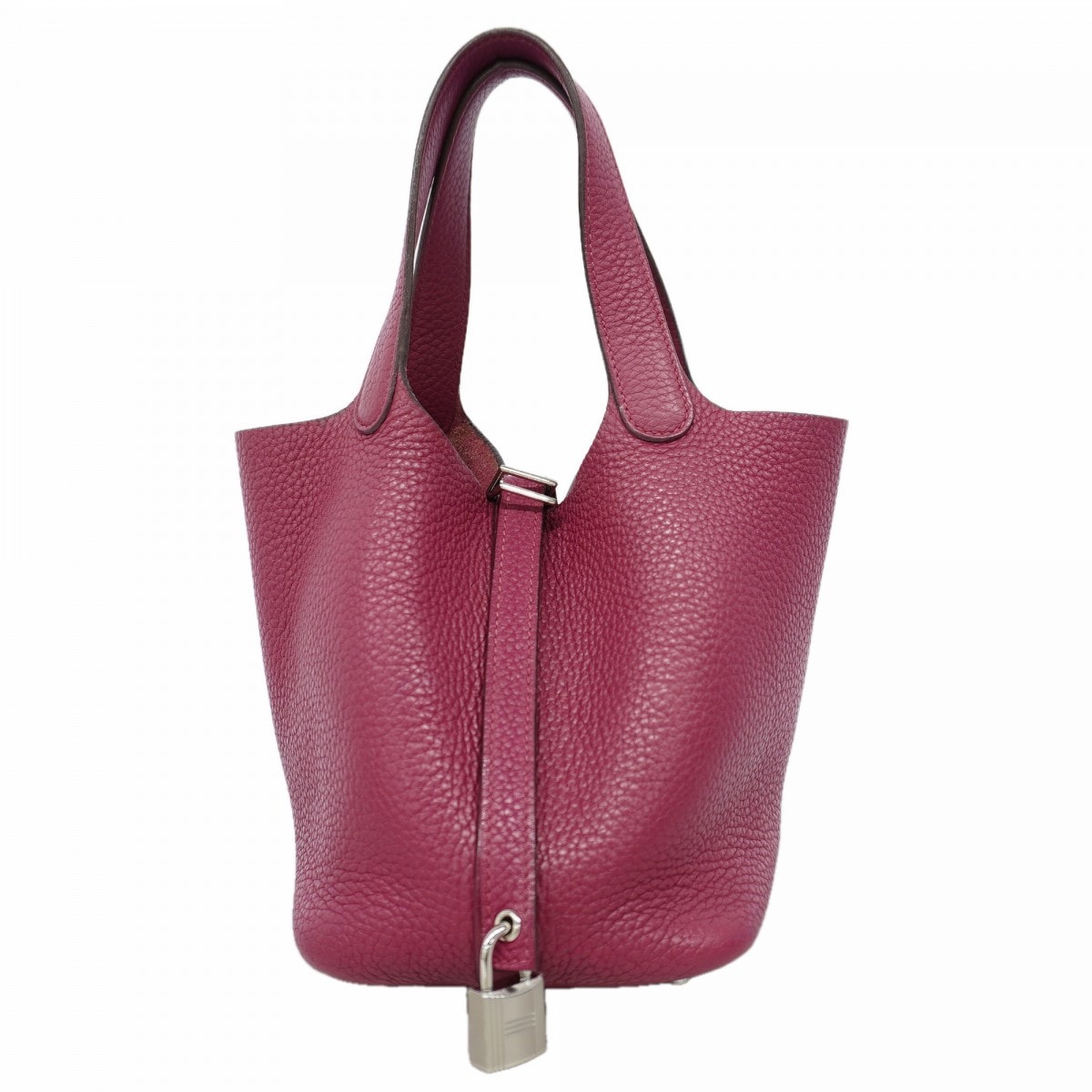 【6gd5223】エルメス ハンドバッグ ピコタンロックPM トリヨンクレマンス トスカ シルバー金具 □O刻印【中古】レディース