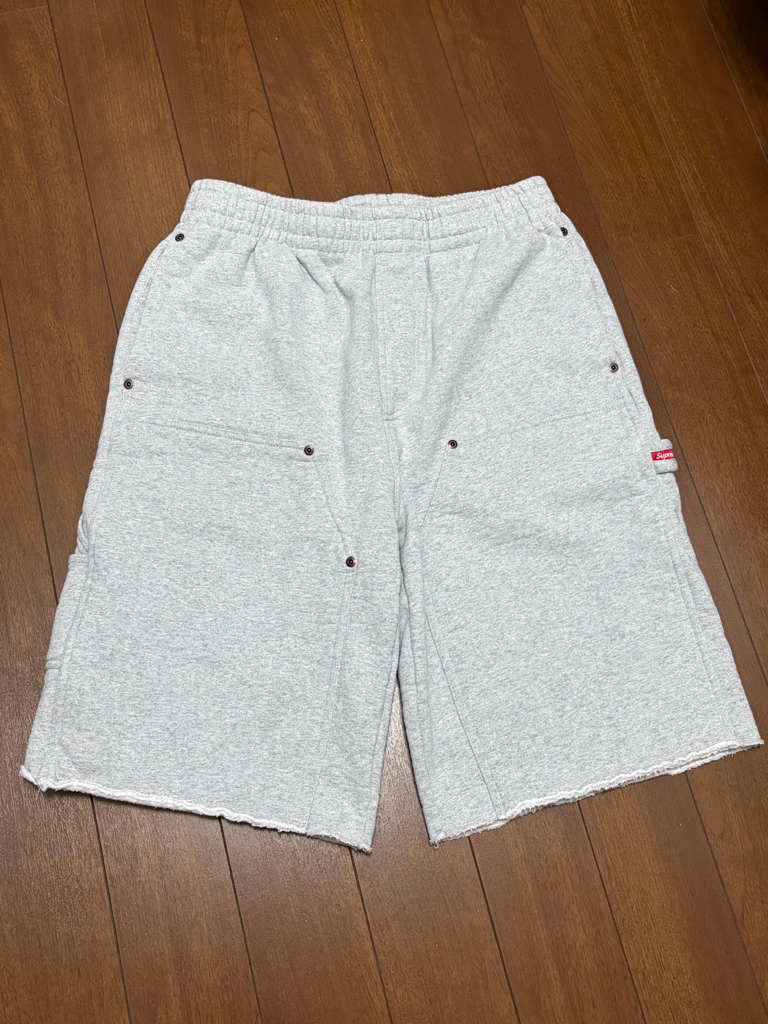 Supreme Double Knee Painter Sweatshort "Heather Grey"