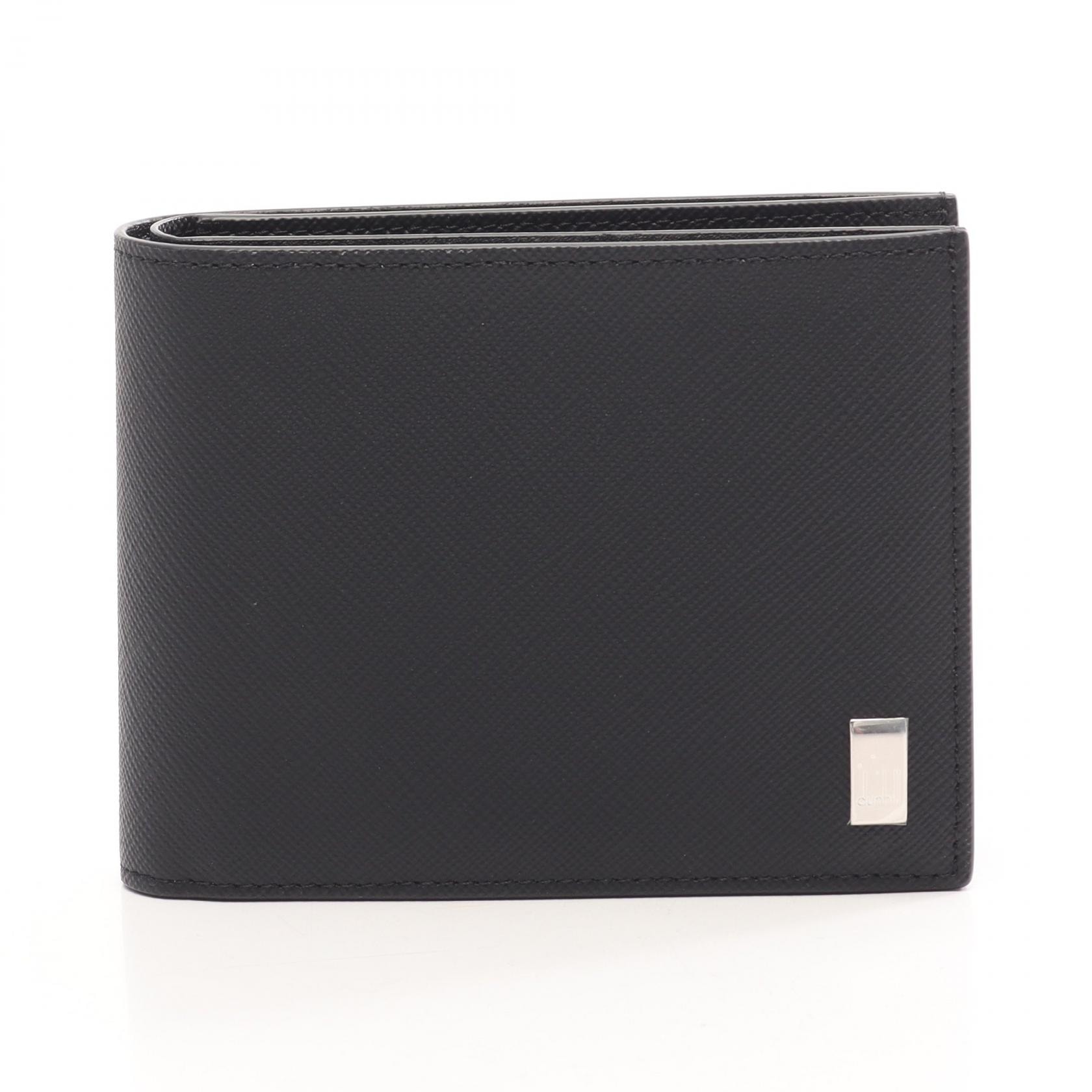 ダンヒル Dunhill プレーン 二つ折り財布 財布 レザー メンズ ブラック系 DU22R2P10PS001R 【新品】