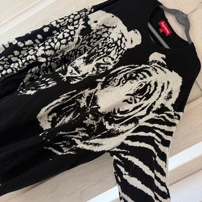 Supreme Big Cats Jacquard L/S Top "Black"