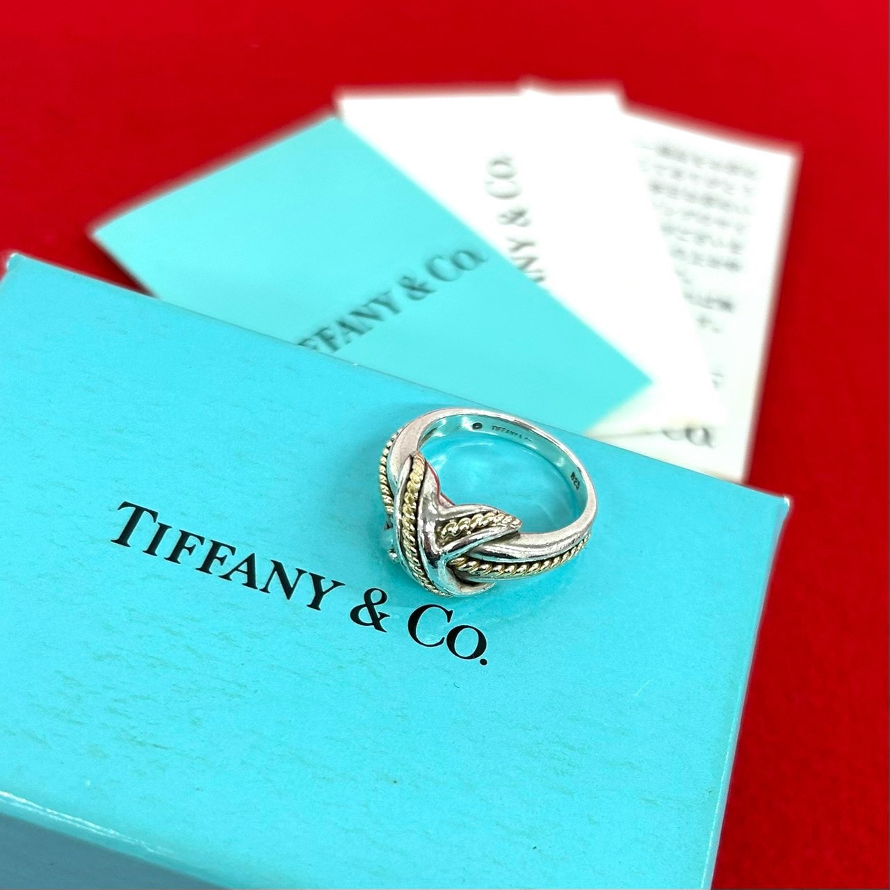 TIFFANY&Co. ティファニー シグネチャー リング シルバー925 K18イエローゴールド リング・指輪 11号 シルバー
 38969
