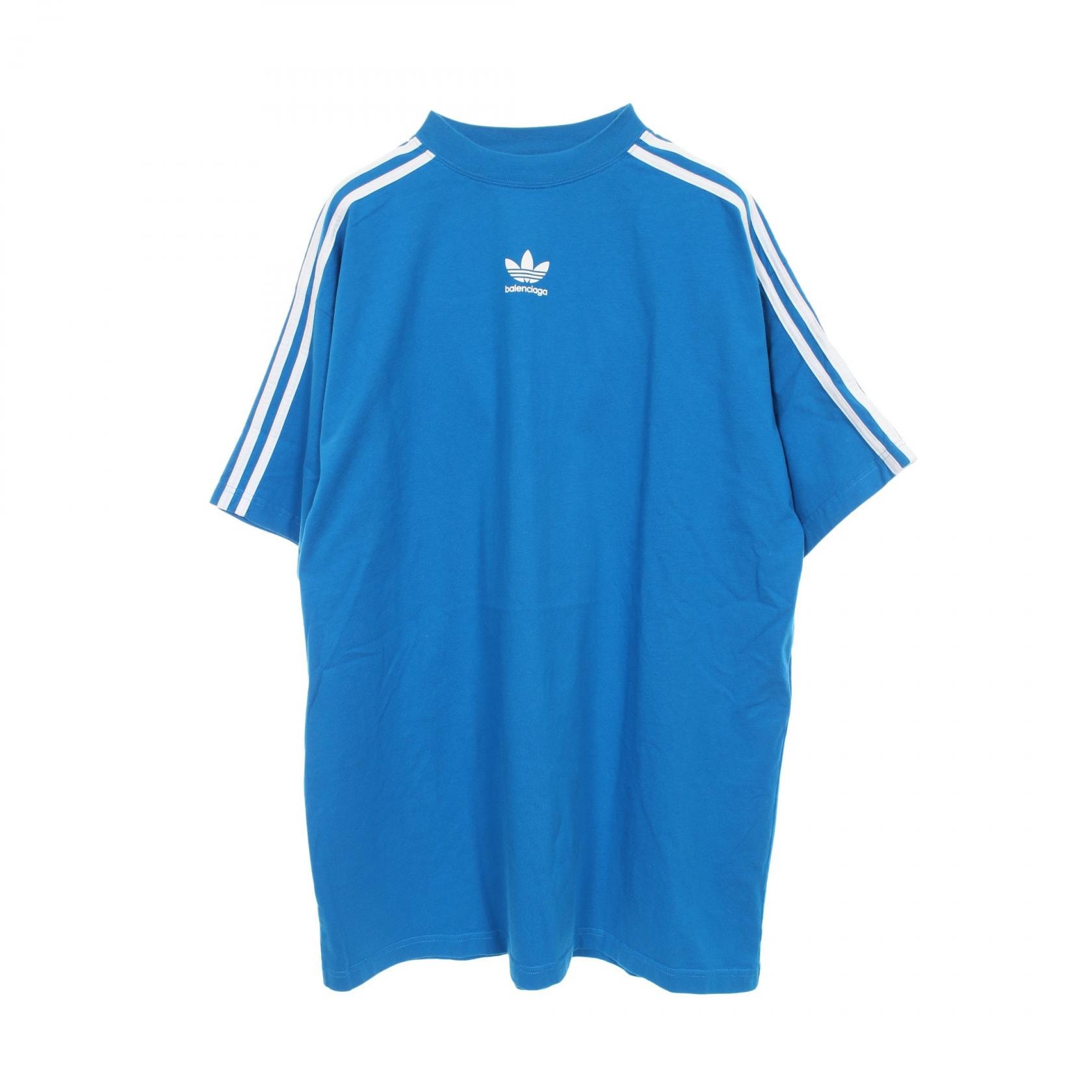 バレンシアガ BALENCIAGA BALENCIAGA × adidas カットソー 衣料品 トップス コットン メンズ ブルー系 / ホワイト系 【中古】