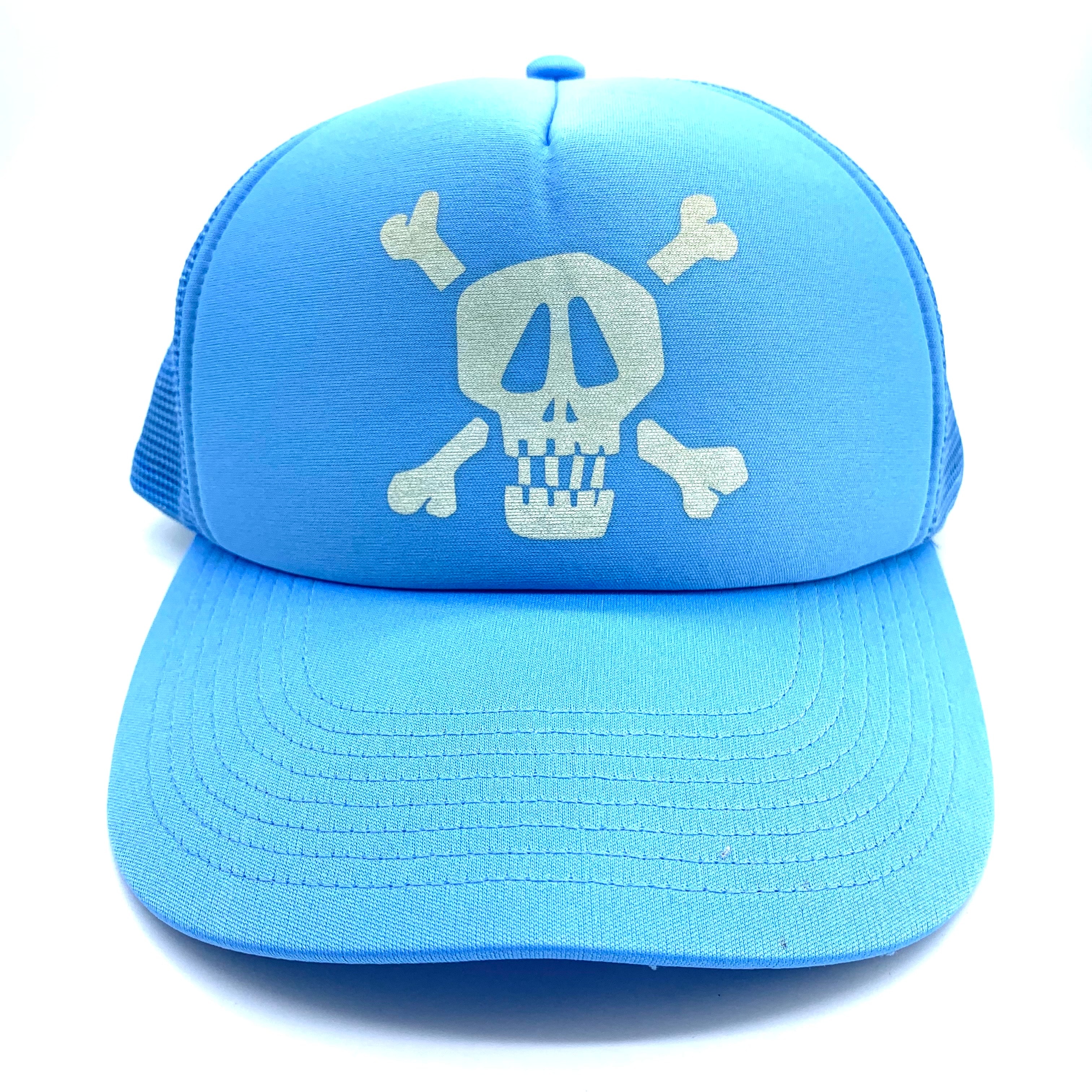 OLD Stussy SKULL Mesh Cap Blue