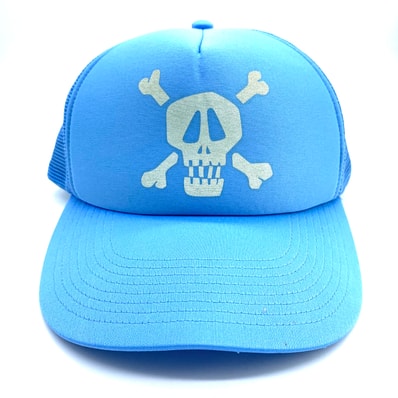 OLD Stussy SKULL Mesh Cap Blue