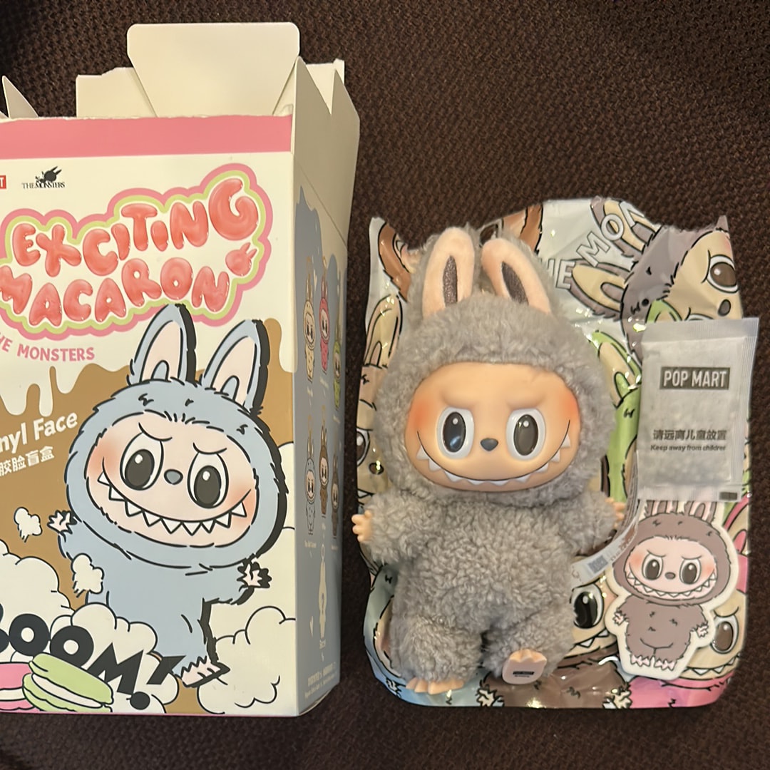 POP MART THE MONSTERS (LABUBU) Exciting Macaron Plush Series SESAME BEAN