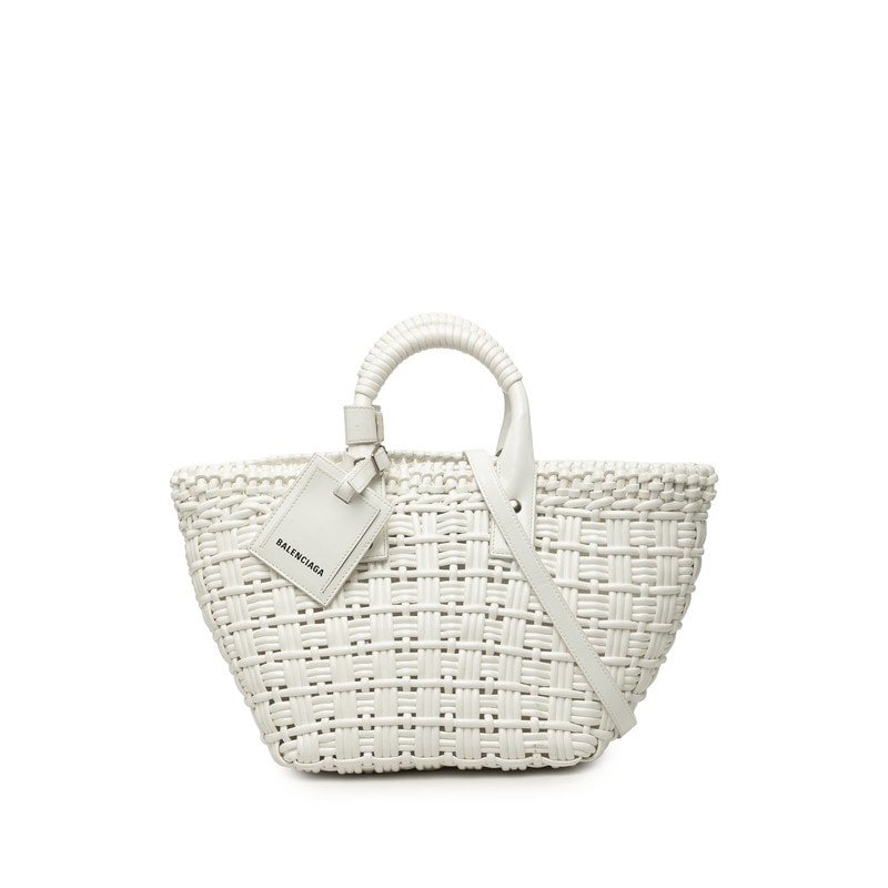 バレンシアガ ビストロXS ハンドバッグ ショルダーバッグ 2WAY 671342 ホワイト エナメル レディース BALENCIAGA 中古