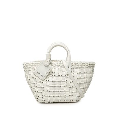 バレンシアガ ビストロXS ハンドバッグ ショルダーバッグ 2WAY 671342 ホワイト エナメル レディース BALENCIAGA 中古