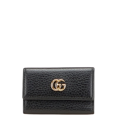 グッチ GGマーモント 6連 キーケース 456118 ブラック レザー レディース GUCCI 中古