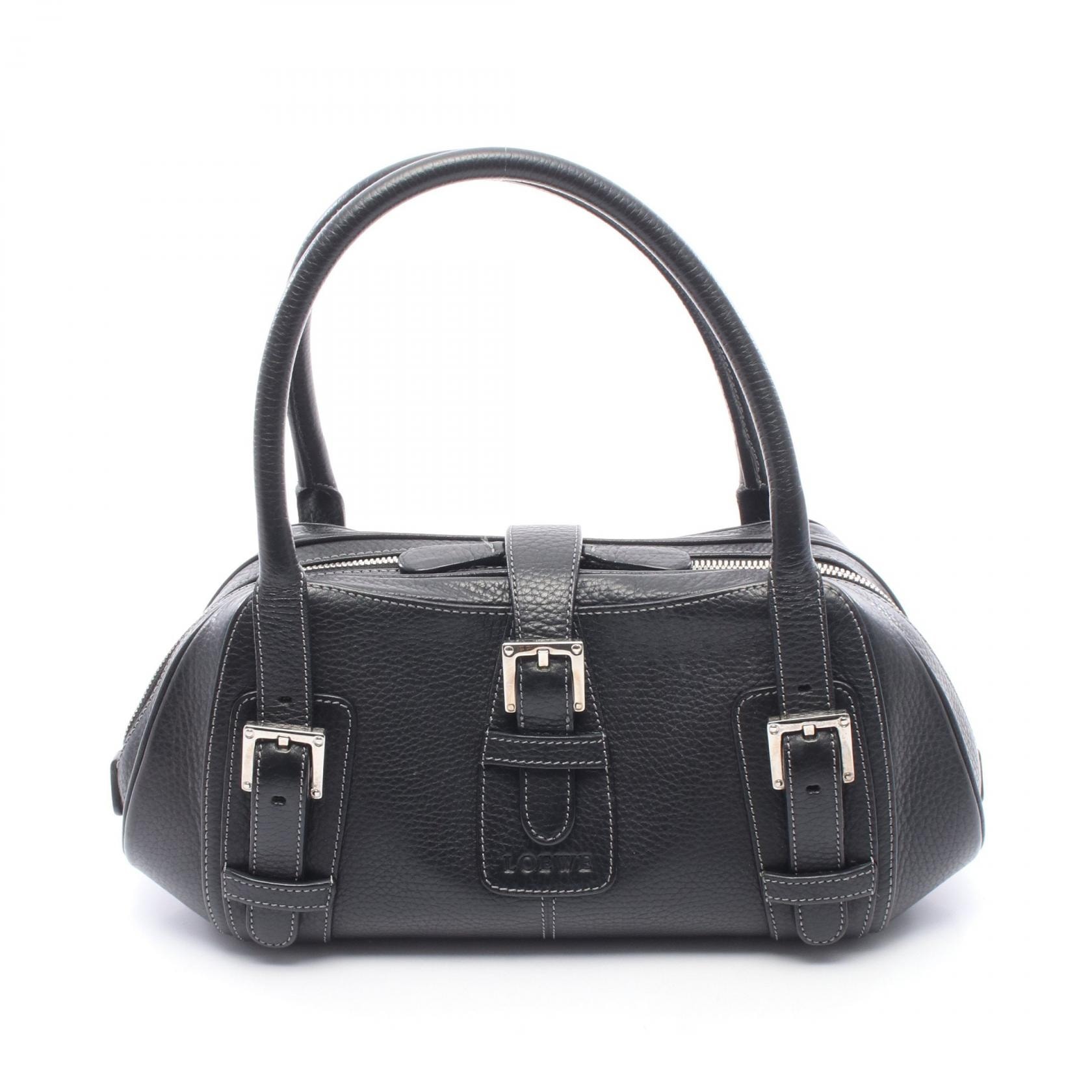 ロエベ LOEWE センダ ハンドバッグ ハンドバッグ バッグ レザー レディース ブラック系 【中古】