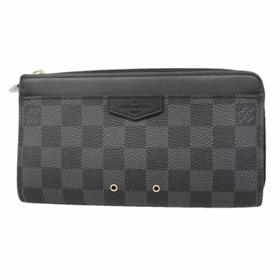 【6ge6042-k】ルイヴィトン 長財布 ダミエ・グラフィット ジッピードラゴンヌ N60379 ブラック グレー【中古】メンズ