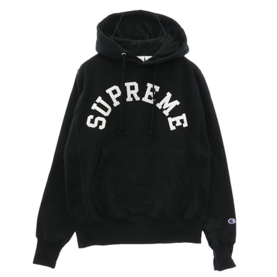 Supreme シュプリーム パーカー 25SS x Champion チャンピオン Hooded Sweatshirt フーデッド スウェットシャツ フーディー パーカー ブラック系 M【極上美品】【中古】