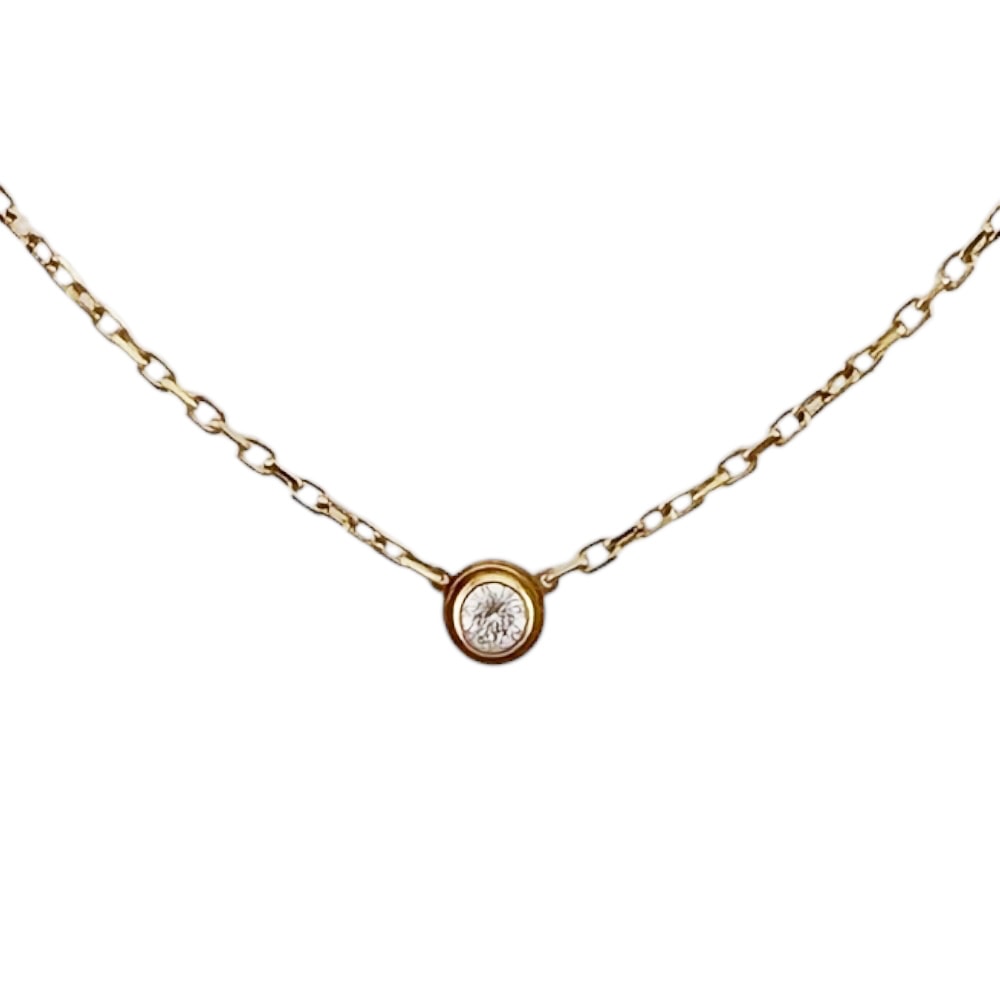 カルティエ ダムール ディアマンレジェ 約0.09ct ネックレス 18金 K18イエローゴールド ダイヤモンド レディース CARTIER  中古